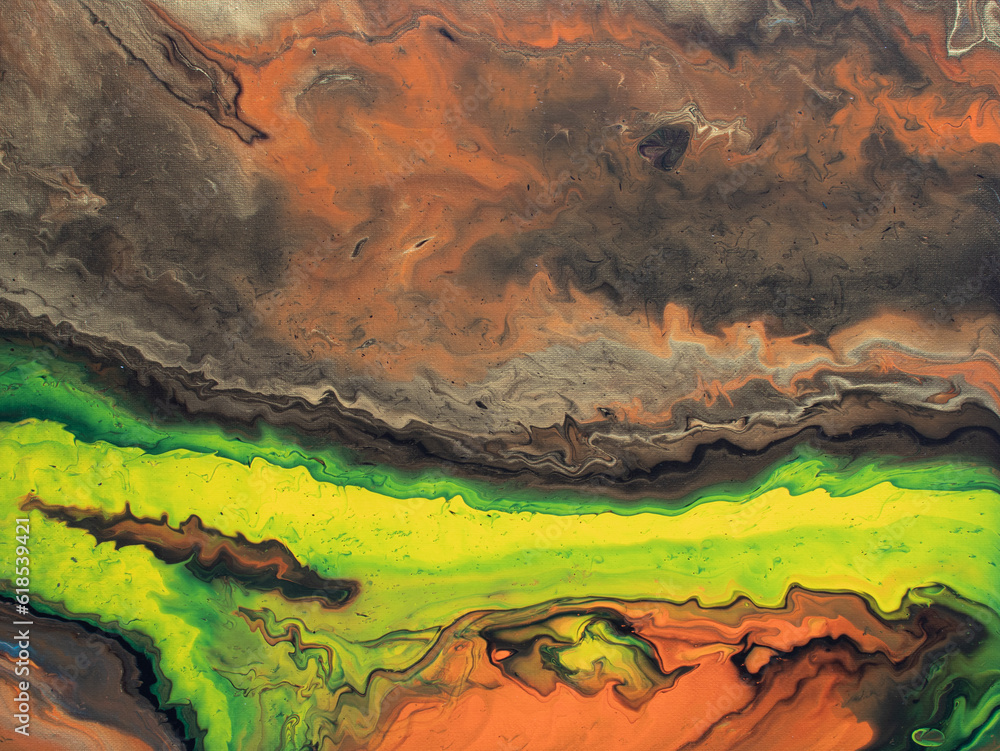 Stormy days - Abstract Painting, Background, Acrylic Pouring, Fluid Art, Textured, Multicolor,