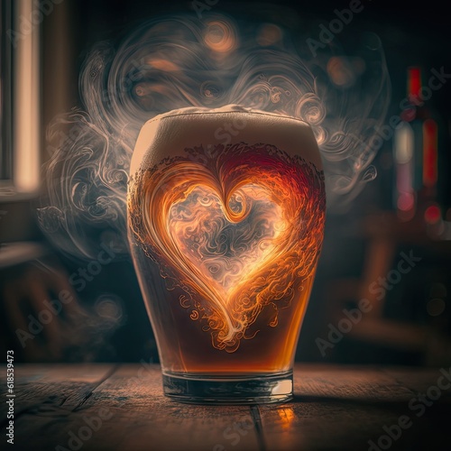 Swirling Hearts: A Magical Valentine's Day Beer Art 