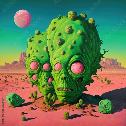 Peaceful Aliens in a Surreal Landscape 