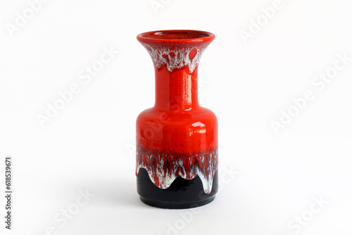 Vintage Mid Century Vase Isolated on a White Background. photo