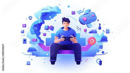 ユーチューバー, ゲーマー, ゲーム, ビジネスイラスト, UI