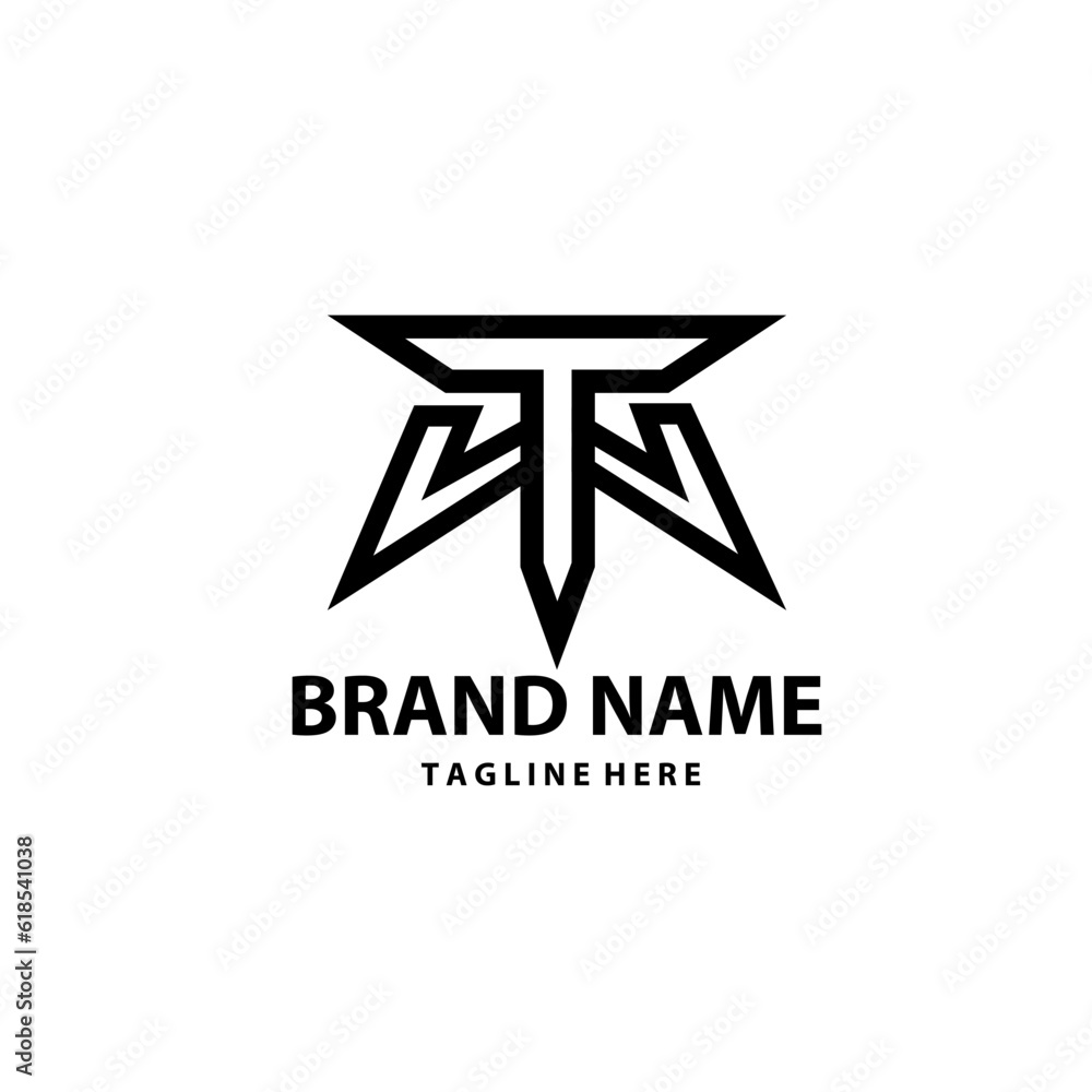 TW letter initial trendy monogram, WT logo design