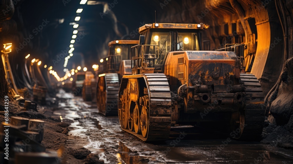 Construction of the subway tunnel, Transport pipeline tunnel boring ...