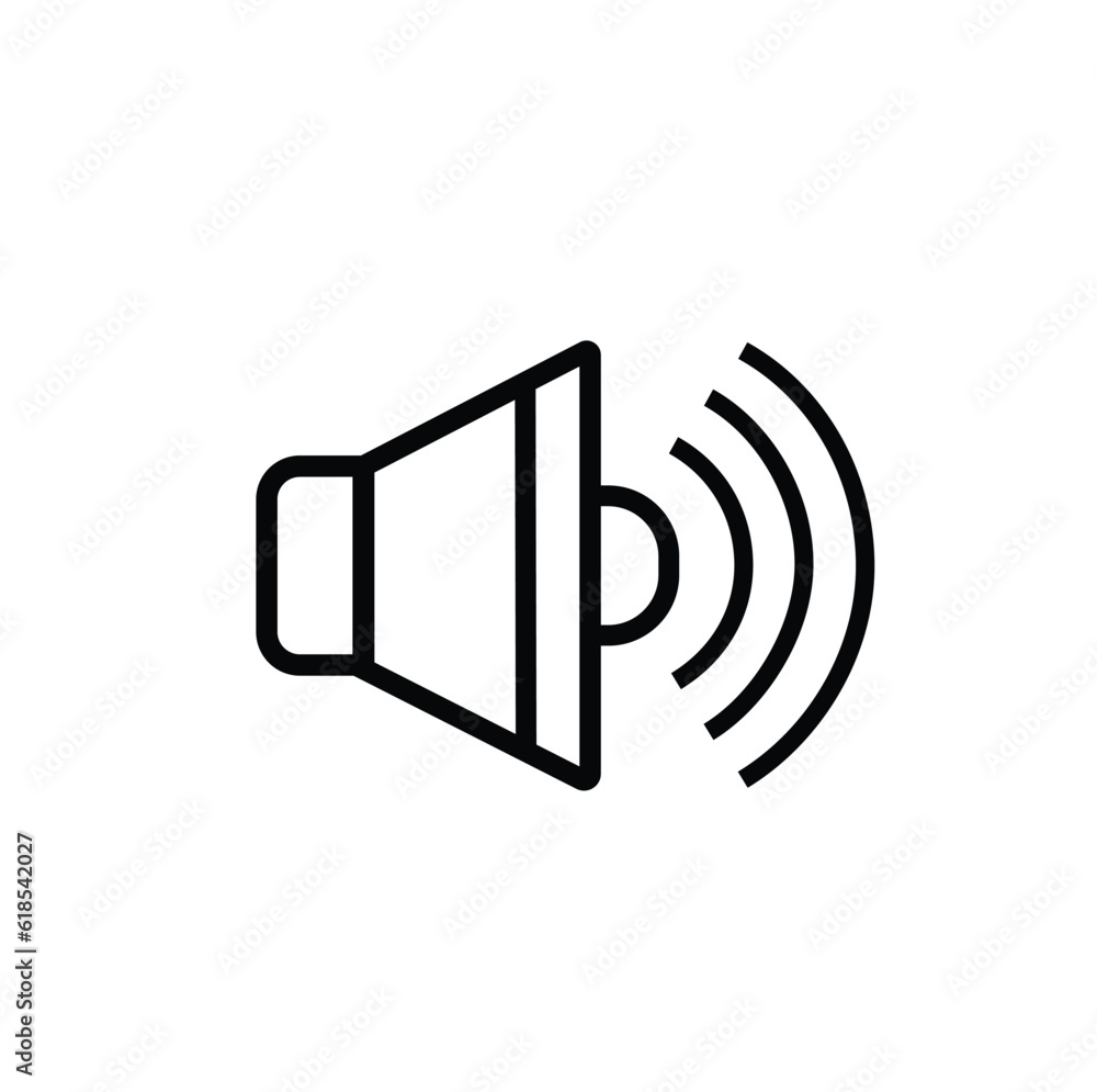 Volume sound high vector icon black music Volume sound high vector icon black music