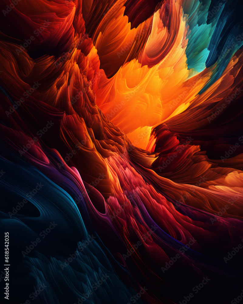 Mesmerizing abstract background with vibrant colors and flowing shapes