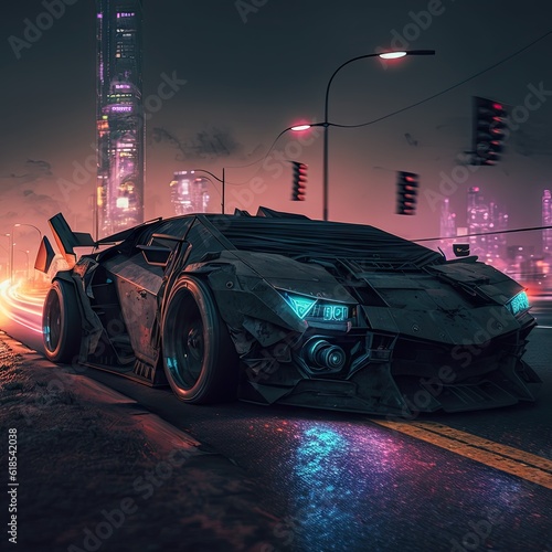 Night Ride in Cyberpunk Lamborghini 