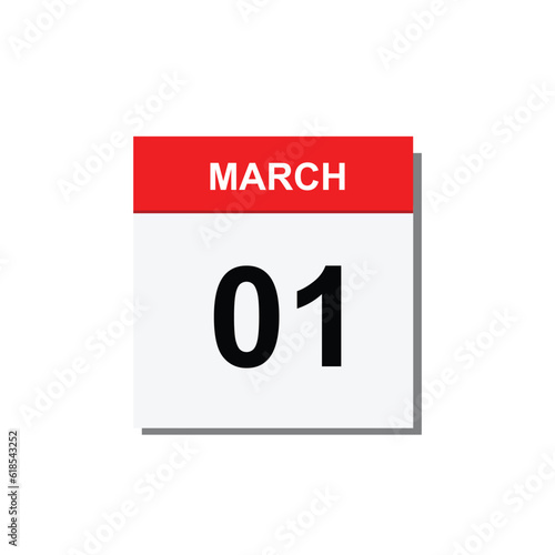 calender icon, 01 march icon with yellow background