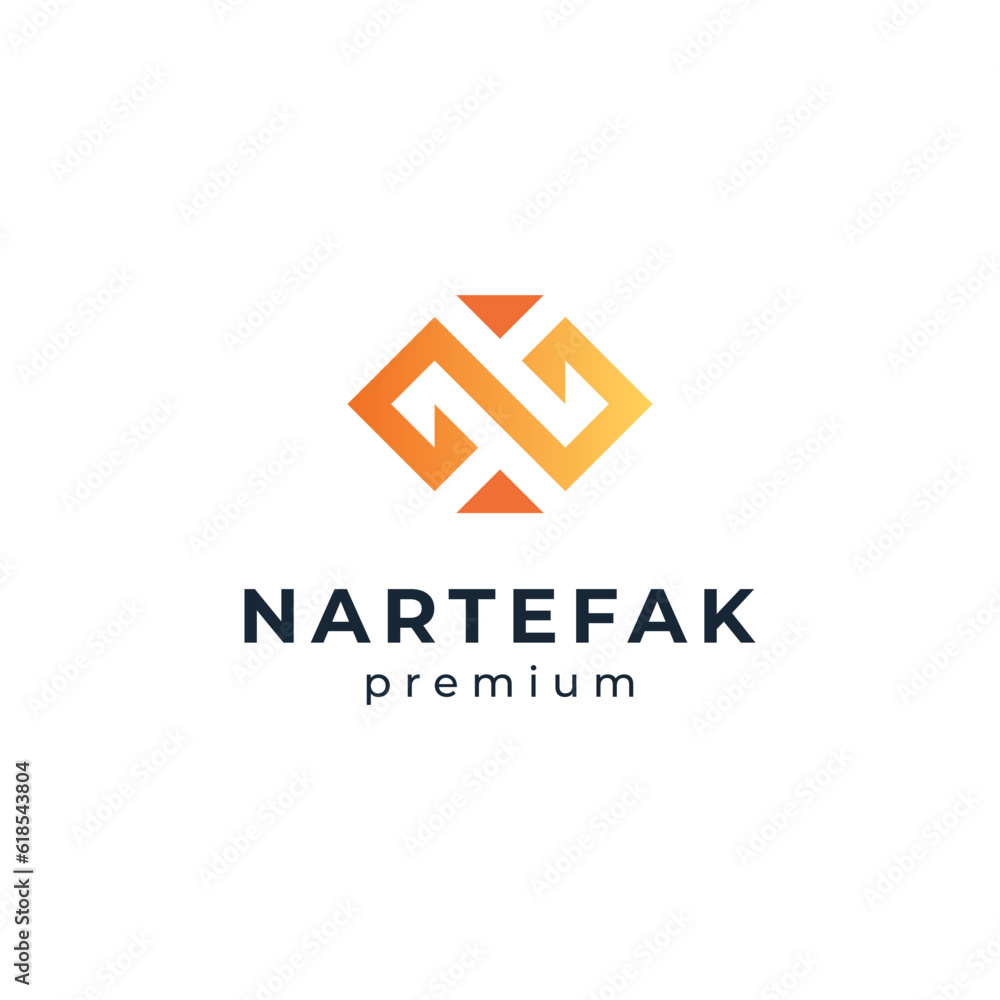 abstract letter N artifacts logo design abstract letter N artifacts logo design