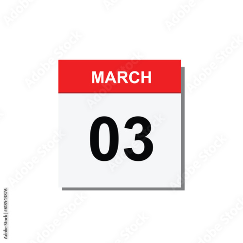 calender icon, 03 march icon with yellow background