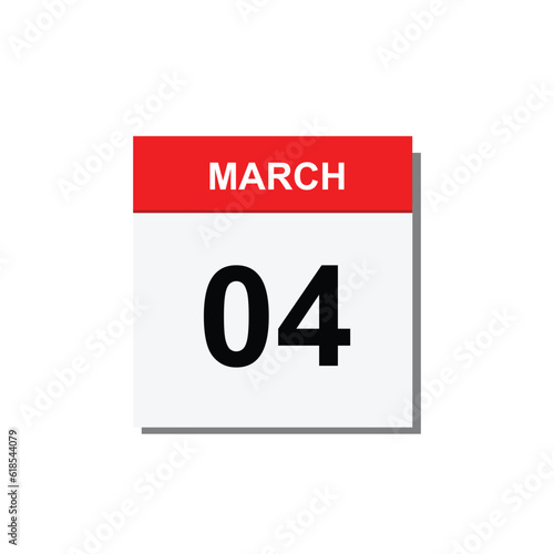 calender icon, 04 march icon with yellow background