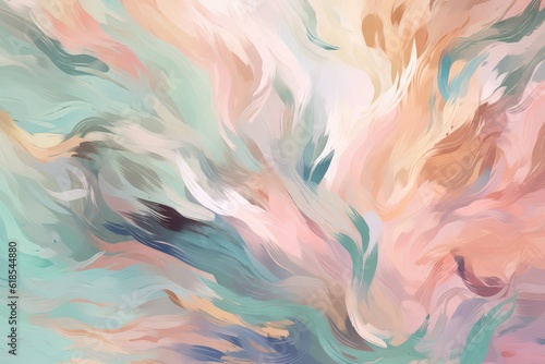Artistic and painterly brushstroke background in pastel colors, Generative ai