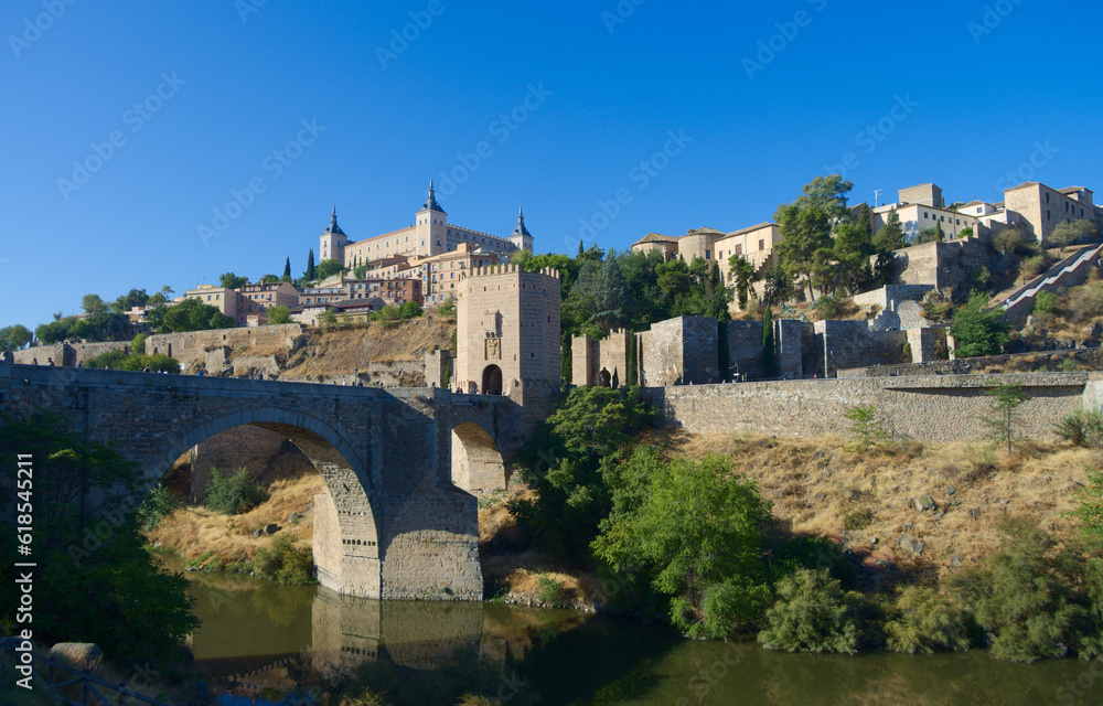 view on entrance to old Toledo, Spain