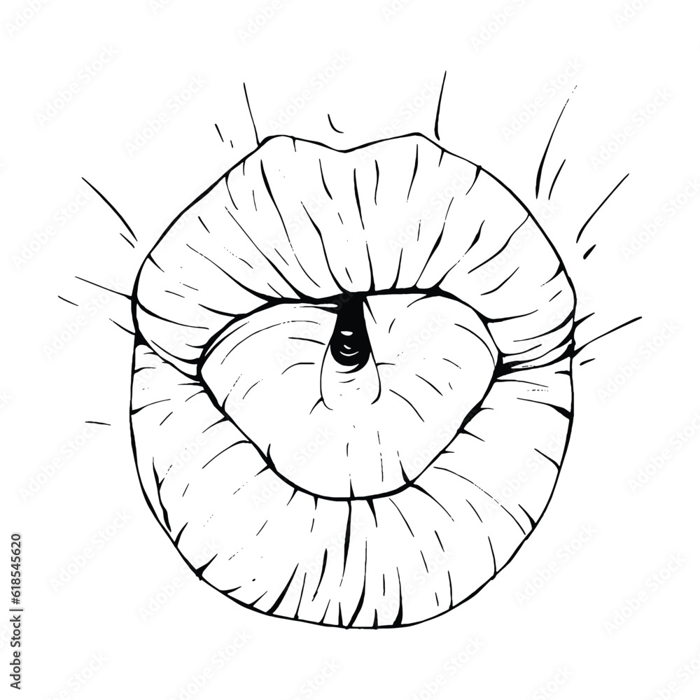 Obraz premium mouth, lips sketch vector illustration line art