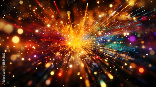 Vibrant Night Celebration with Explosive Fireworks Display