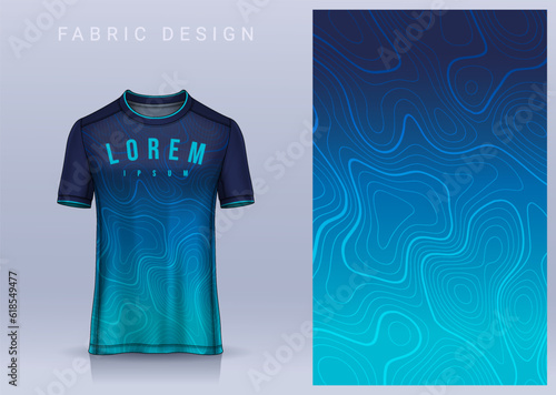 Fabric textile design for Sport t-shirt, Soccer jersey mockup for football club. uniform front view.