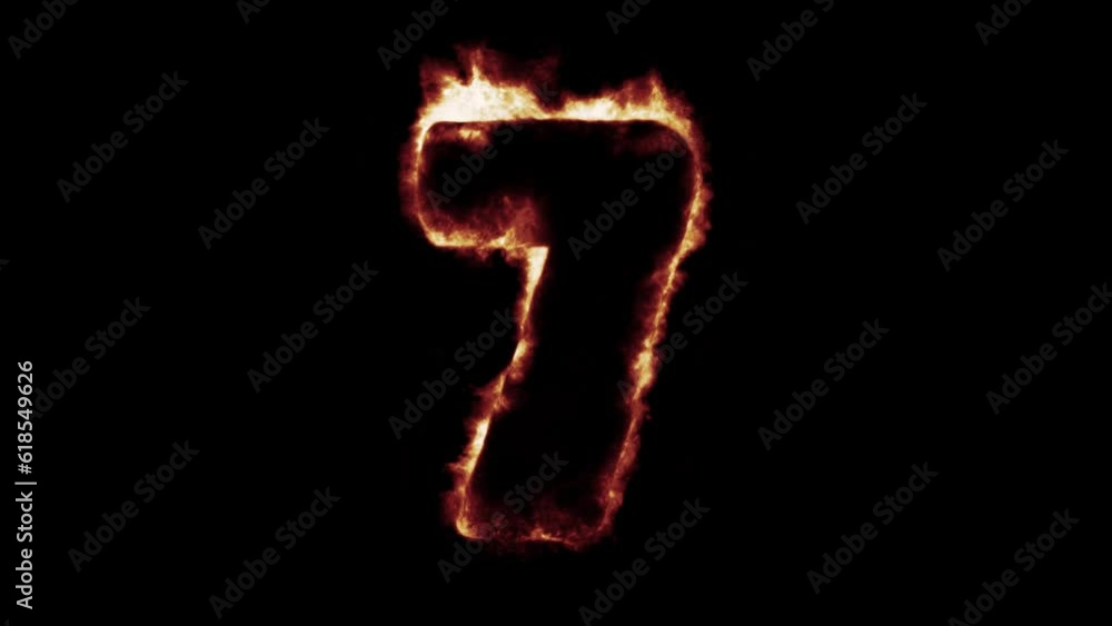 fiery font burning text fire on letters and numbers - red blue green flames - Number 7 fiery font burning text fire on letters and numbers - red blue green flames - Number 7