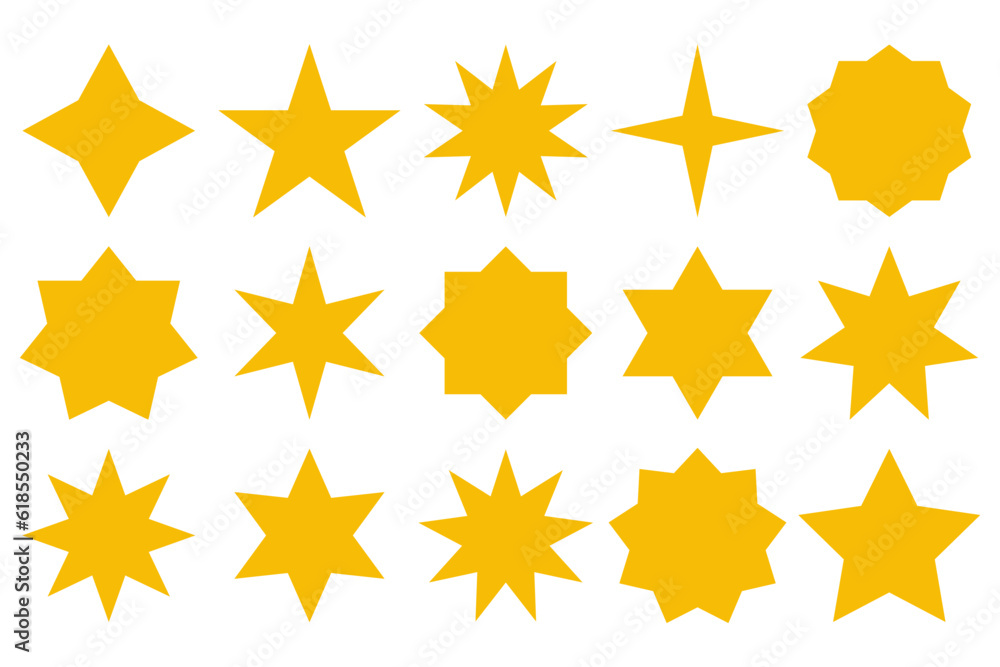 Obraz premium Different stars icon sign set