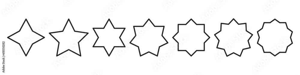 Different stars icon sign set Different stars icon sign set