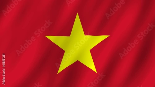 Flag of the Vietnam waving animation. looping National Vietnam flag animation background 4k