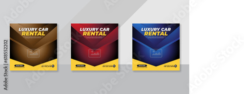 Rent a car banner for flyer and social media post template