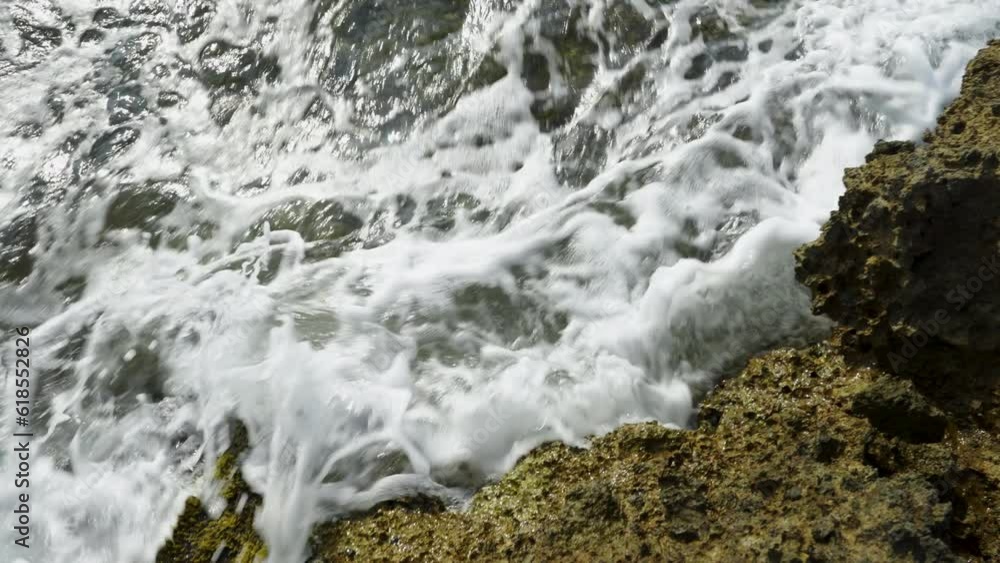Surf on the stones of the Mediterranean coast. High quality 4k footage. Slow motion Surf on the stones of the Mediterranean coast. High quality 4k footage. Slow motion