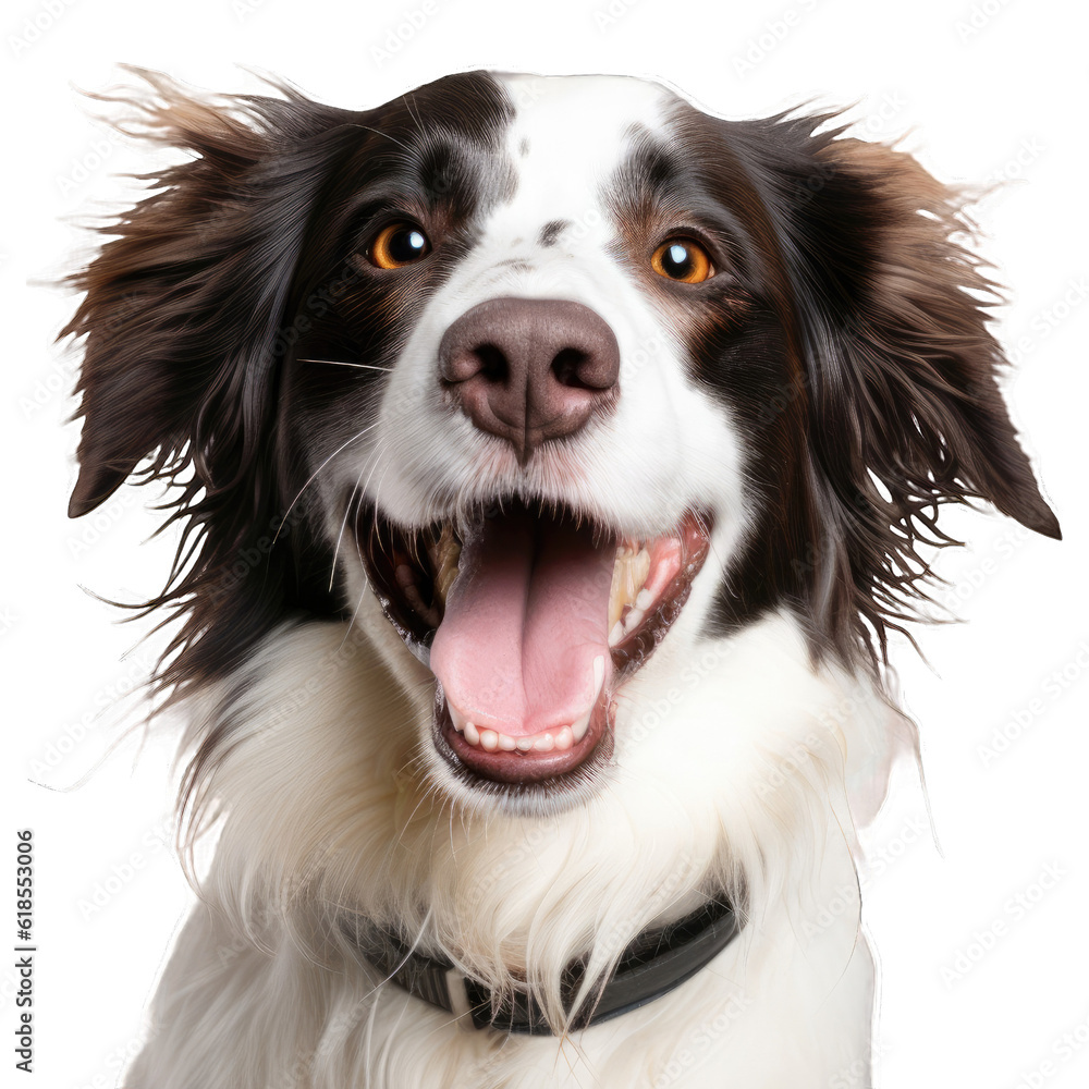 happy dog with happy face, isolated on transparent background