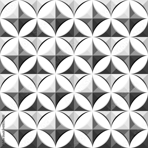 Seamless pattern. Flower and circle background texture. Vector Illustration 