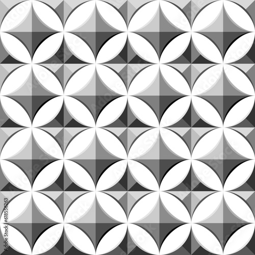 Seamless pattern. Circle and flower background. Vector Illustration