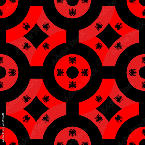 albania flag pattern. tracery design. brid background. vector illustration