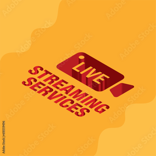 Colored streaming services concept template Vector