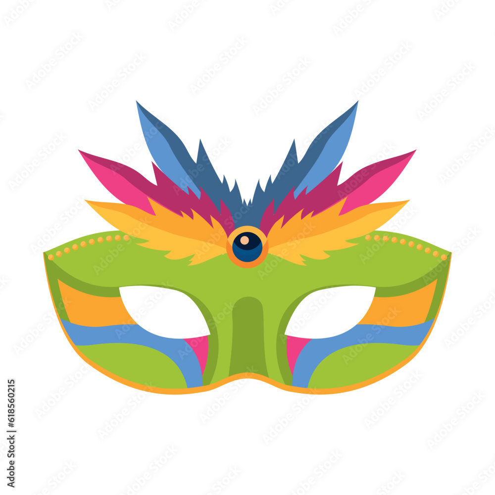 Obraz premium Isolated colored carnival mask with feathers icon Vector