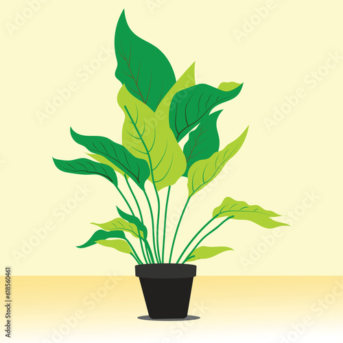 Plant vector, clip art, and symbol. Flat design of  plant concept and simple design