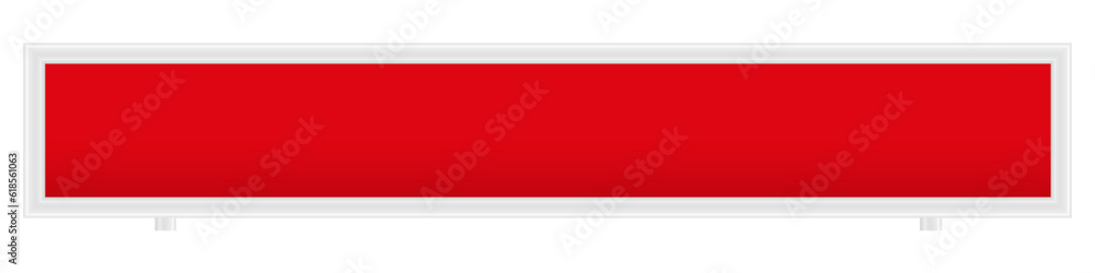 Empty framed long red banner, signboard. 3D realistic vector illustration Empty framed long red banner, signboard. 3D realistic vector illustration