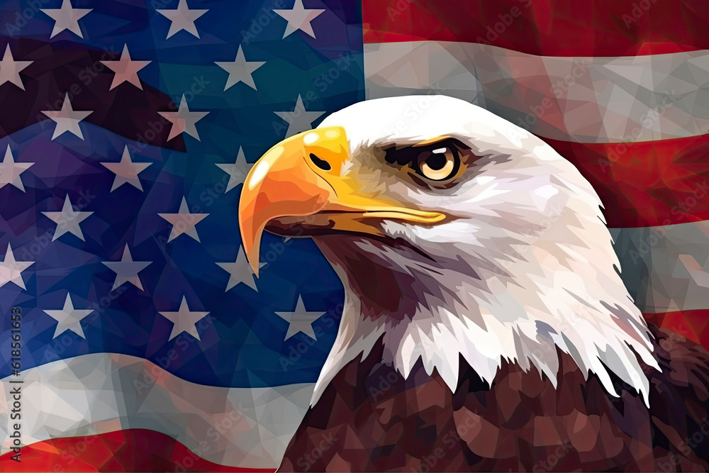 Naklejka premium graphic of eagle head american icon logo design template.AI generated