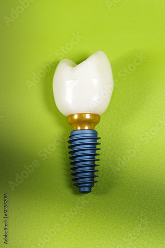 implant on green background ,