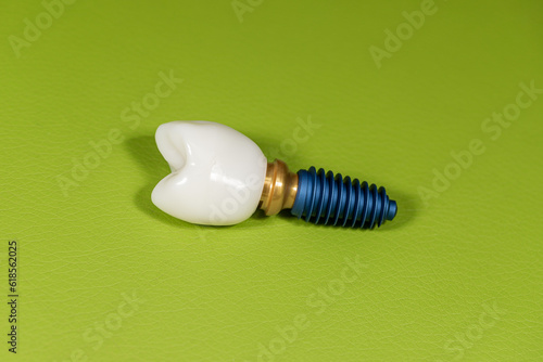 implant on green background , 