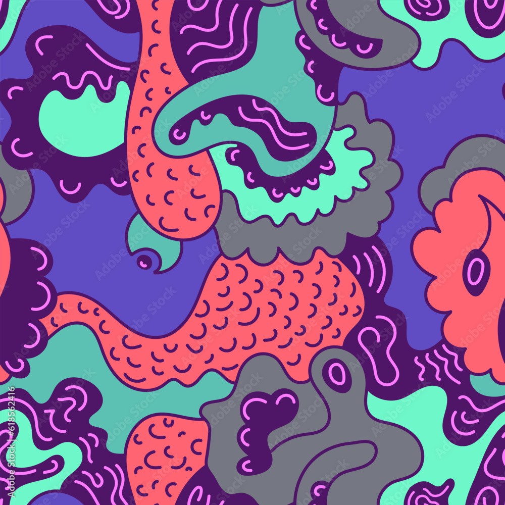 Abstract unusual seamless artwork with psychedelic pattern Abstract unusual seamless artwork with psychedelic pattern