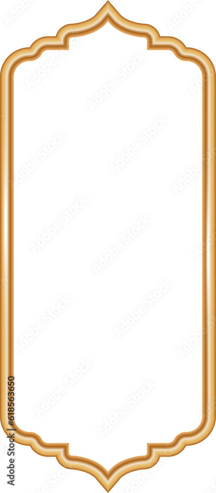 Ramadan window frame shape. Islamic golden arch. Muslim mosque element of architecture with ornament. Ramadan window frame shape. Islamic golden arch. Muslim mosque element of architecture with ornament.