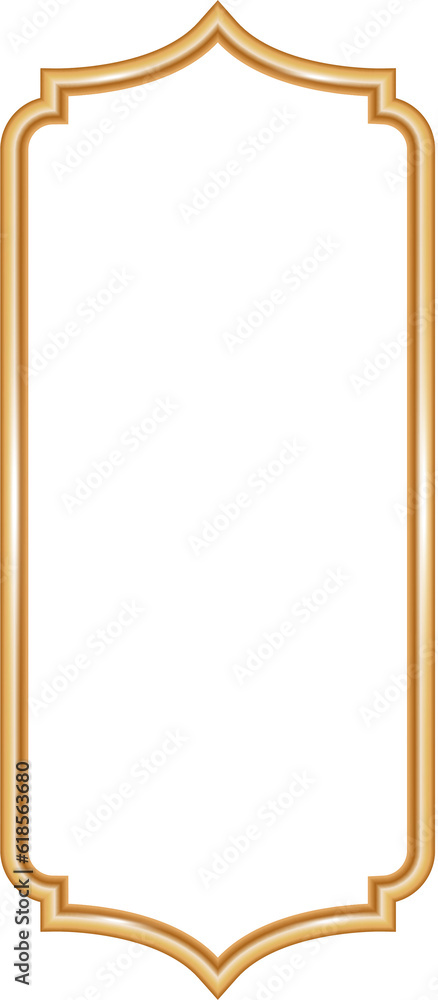 Ramadan window frame shape. Islamic golden arch. Muslim mosque element of architecture with ornament. Ramadan window frame shape. Islamic golden arch. Muslim mosque element of architecture with ornament.