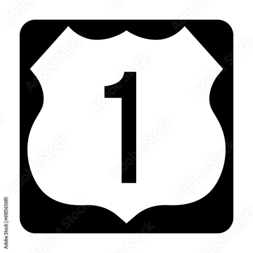 US 1 Road Sign, US Route 1, Isolated Road Sign vector