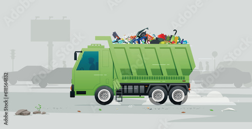 Truck drivers transport various garbage to be destroyed.
