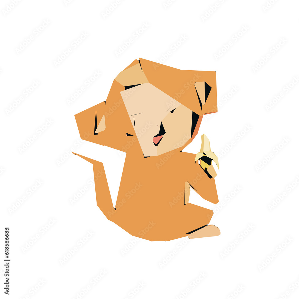 cartoon of monkey with edge line and transparent background cartoon of monkey with edge line and transparent background