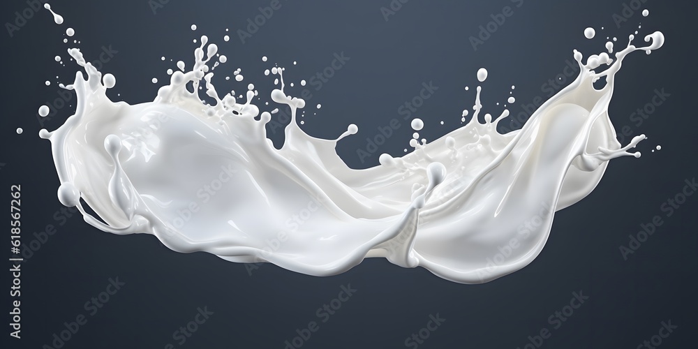 White milk splash isolated on background, liquid or Yogurt splash, Include clipping path. 3d illustration White milk splash isolated on background, liquid or Yogurt splash, Include clipping path. 3d illustration