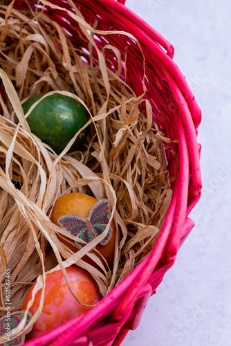 Three eggs in a basket