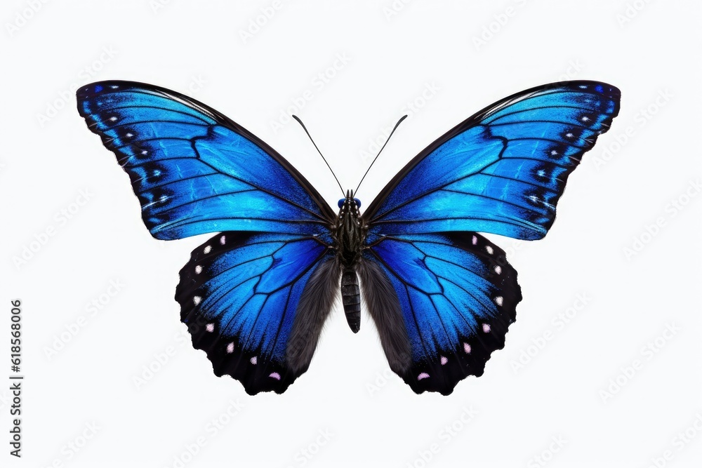 Fototapeta premium blue butterfly isolated on white background with 8k high resolution