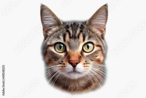 cat front pose isolated on white background with 8k high resolution © Waqas