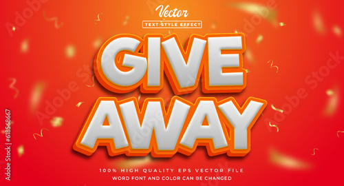 vector give away 3d editable text effect