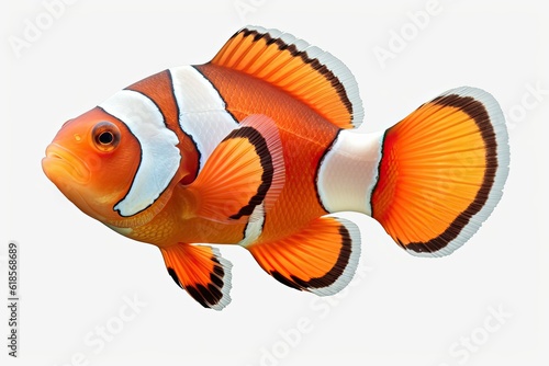 clownfish ocean marine fish isolated on white background with 8k high resolution