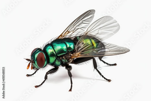 fly closeup isolated on white background with 8k high resolution