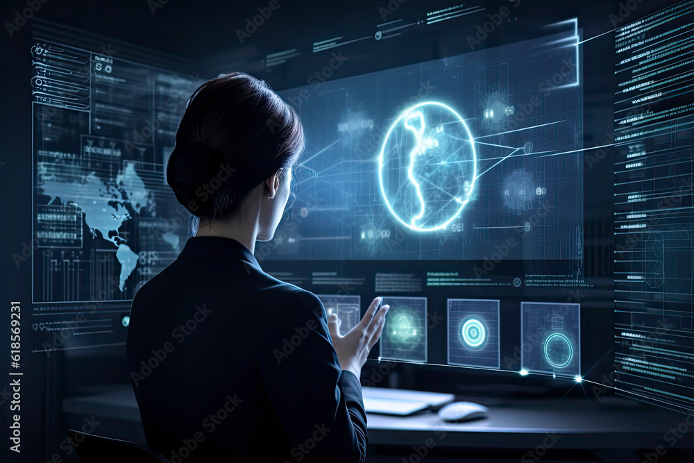 Business intelligence technology and big data analytic mixed media showing concept.AI generated Business intelligence technology and big data analytic mixed media showing concept.AI generated